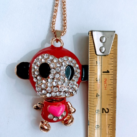 Cute little monkey pendant necklace by Betsey Johnson - Picture 2 of 3
